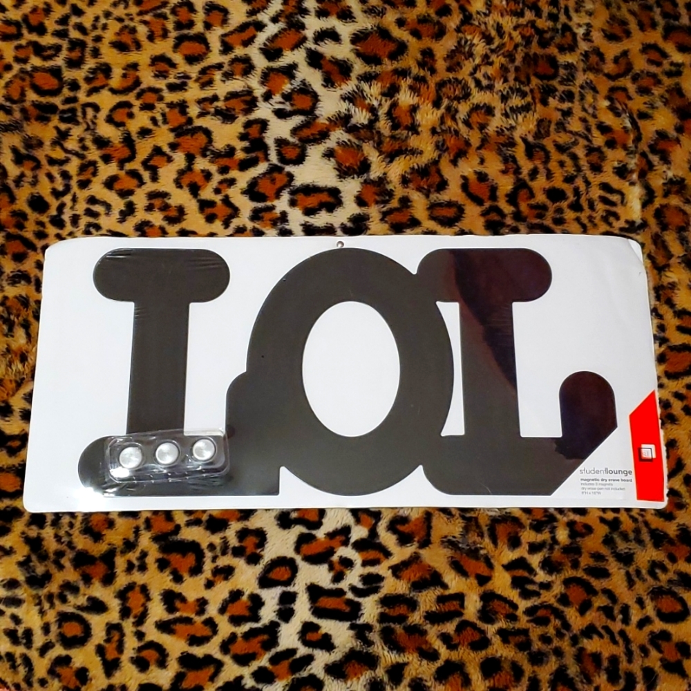 NWT Student Lounge "LOL" Magnetic Dry Erase Board